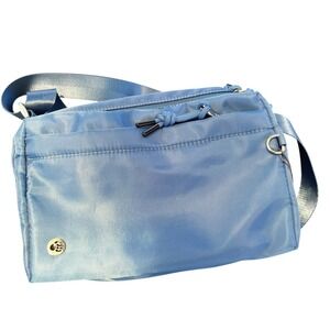 Bearpaw Sky Blue Nylon Crossbody Shoulder Bag Adjustable Strap Travel Purse NWT